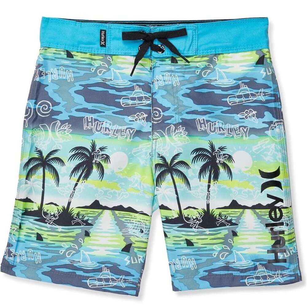 HURLEY BOY'S DOODLE PARADISE BOARDSHORTS SIZE 20/30 INSEAM 9" - Picture 7 of 12